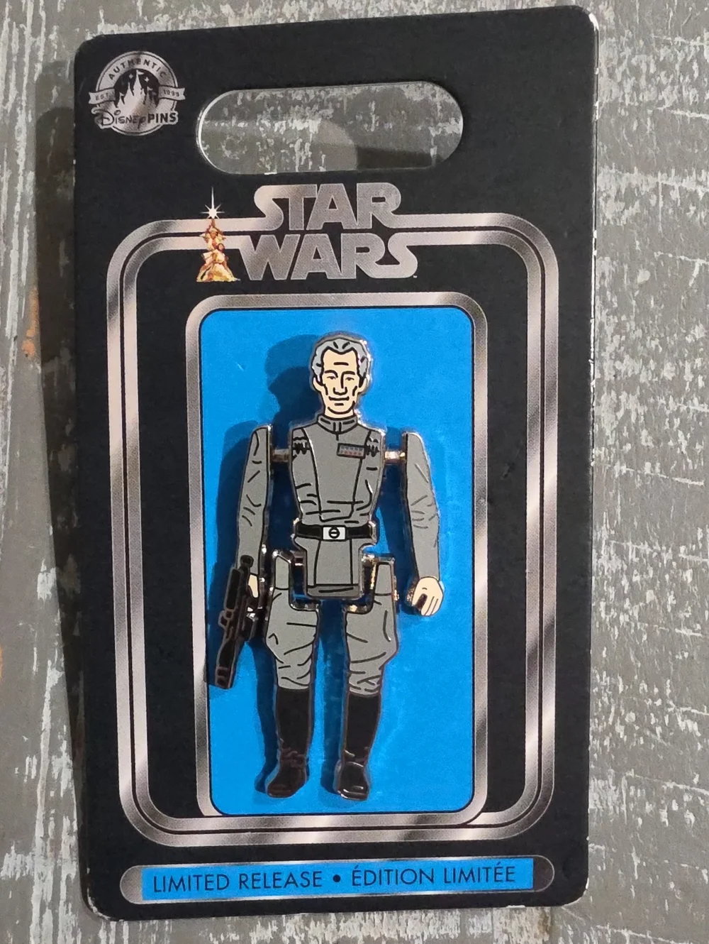 Disney Parks Star Wars Grand Moff Tarkin Action Figure Articulated Pin, Empire
